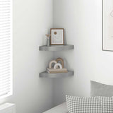 Vidaxl hoekschappen zwevend 2 st 25x25x3,8 cm mdf grijs
