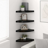 Vidaxl hoekschappen zwevend 4 st 35x35x3,8 cm mdf hoogglans zwart