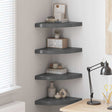 Vidaxl hoekschappen zwevend 4 st 35x35x3,8 cm mdf hoogglans grijs