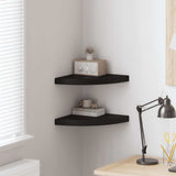 Vidaxl hoekschappen zwevend 2 st 35x35x3,8 cm mdf zwart