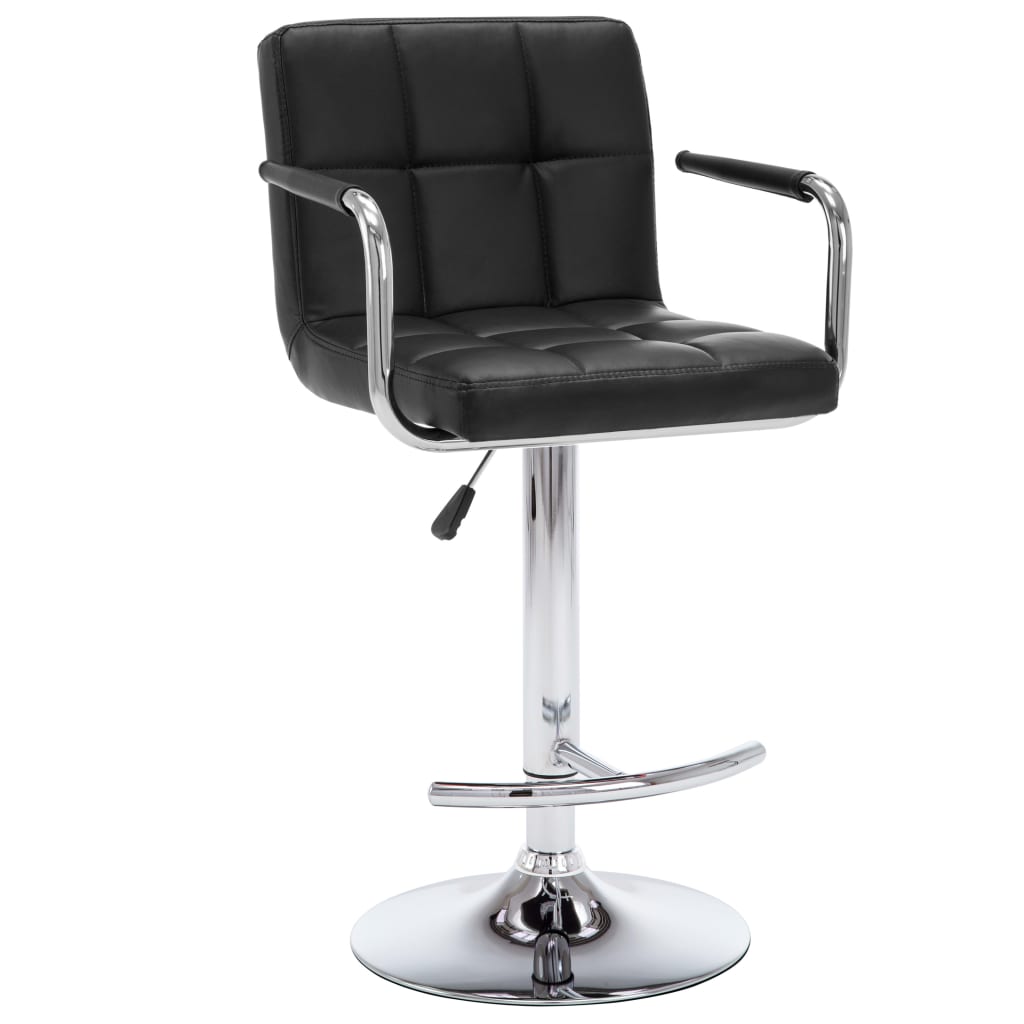 Vidaxl barstoelen 2 st kunstleer zwart