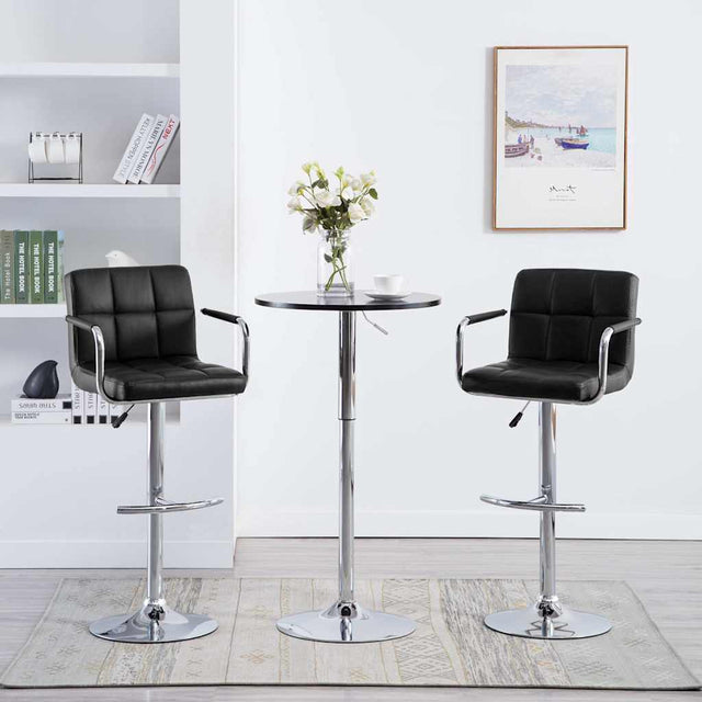 Vidaxl barstoelen 2 st kunstleer zwart