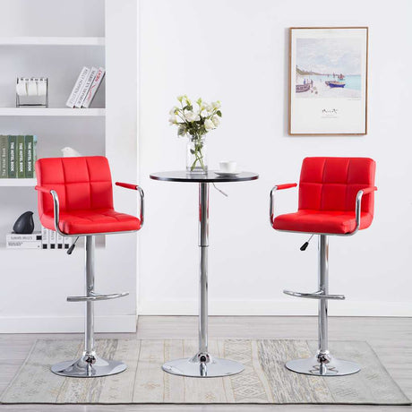 Vidaxl barstoelen 2 st kunstleer rood