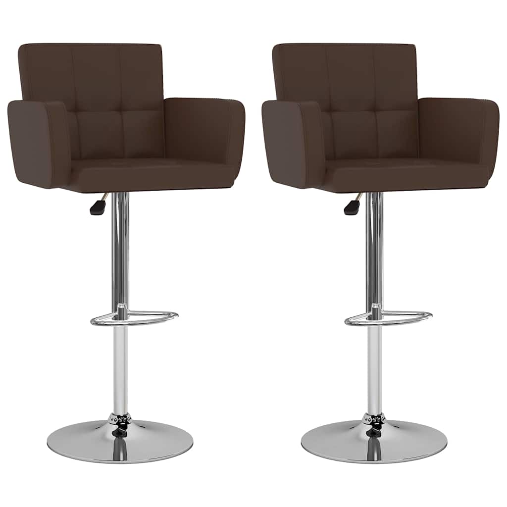 Vidaxl barstoelen 2 st kunstleer bruin