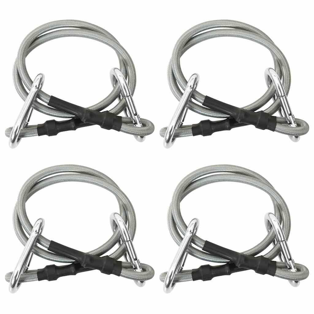 Vidaxxl Seile mit Karabiner 4 Stück Gummi