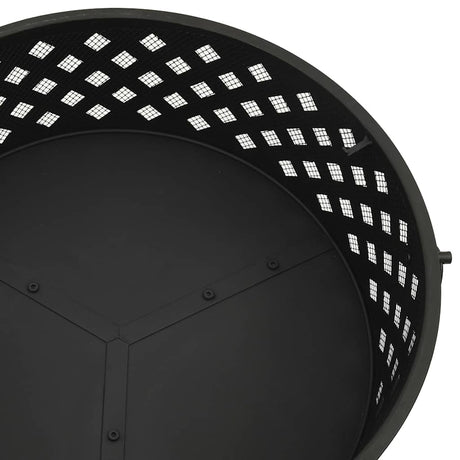 Vidaxl vuurplaats met pook xxl 68 cm staal