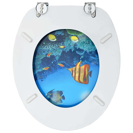 Vidaxl Toilettensitze mit Deckel 2 Stück Deep Sea MDF