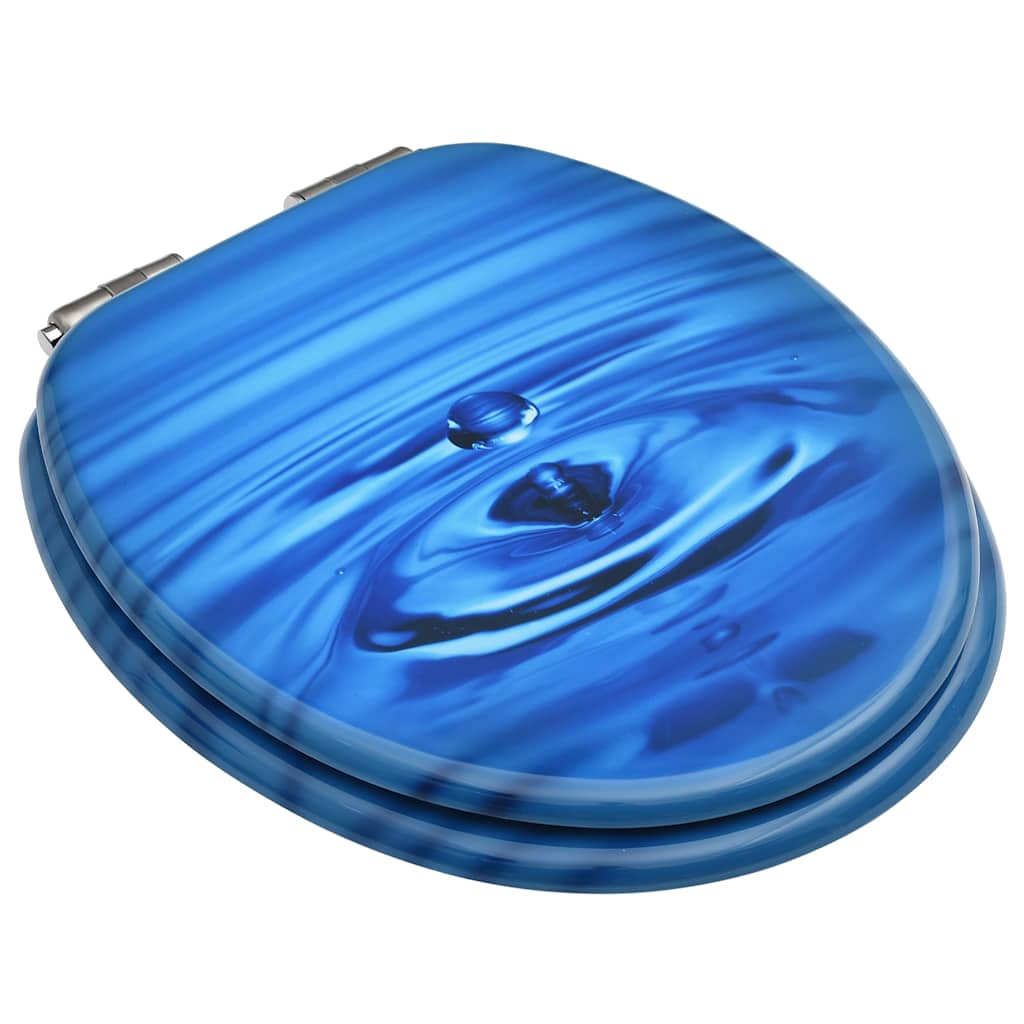 VidaXL Toilettensitze mit Soft-Close-Deckel 2 Stück Wassertropfen MDF blau
