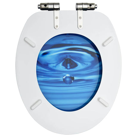 VidaXL Toilettensitze mit Soft-Close-Deckel 2 Stück Wassertropfen MDF blau