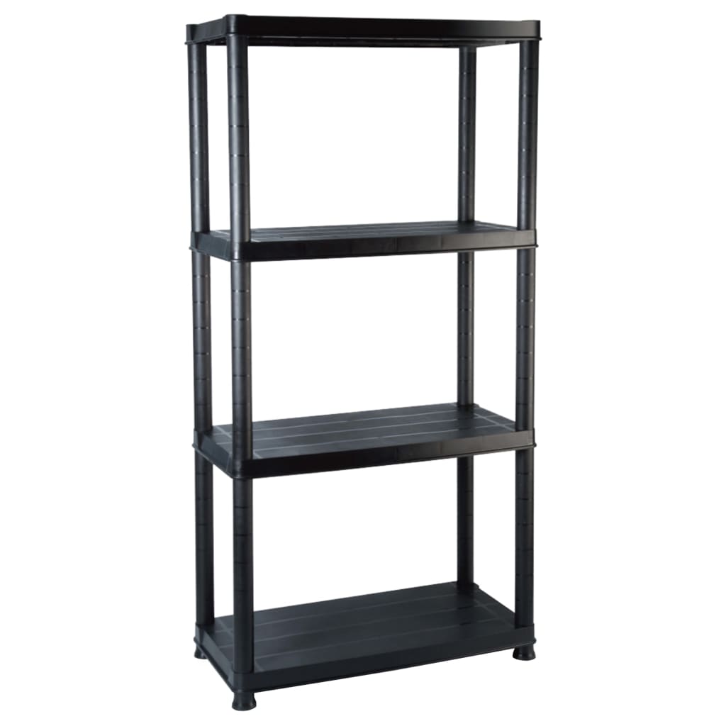 VIDAXL-LAGER RAKE 4-Layer 61x30.5x130 cm Kunststoff Schwarz