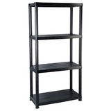 VIDAXL-LAGER RAKE 4-Layer 61x30.5x130 cm Kunststoff Schwarz