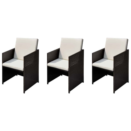 Vidaxl tuinstoelen 3 pcs bruin 56 x 52 x 87 cm poly riet