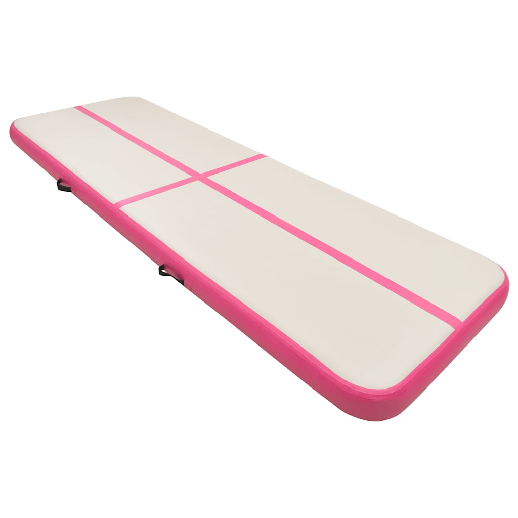 Vidaxl Gymnastics Matte mit Pumpen aufblasbar 400x100x15 cm PVC Pink