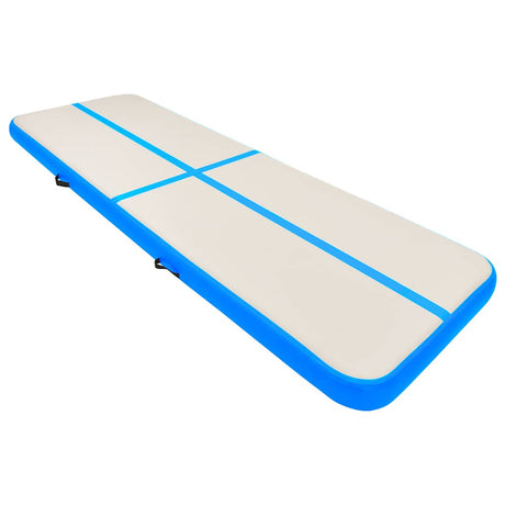 VIDAXL Gymnastics Matte mit Pumpen aufblasbar 500x100x15 cm PVC Blau