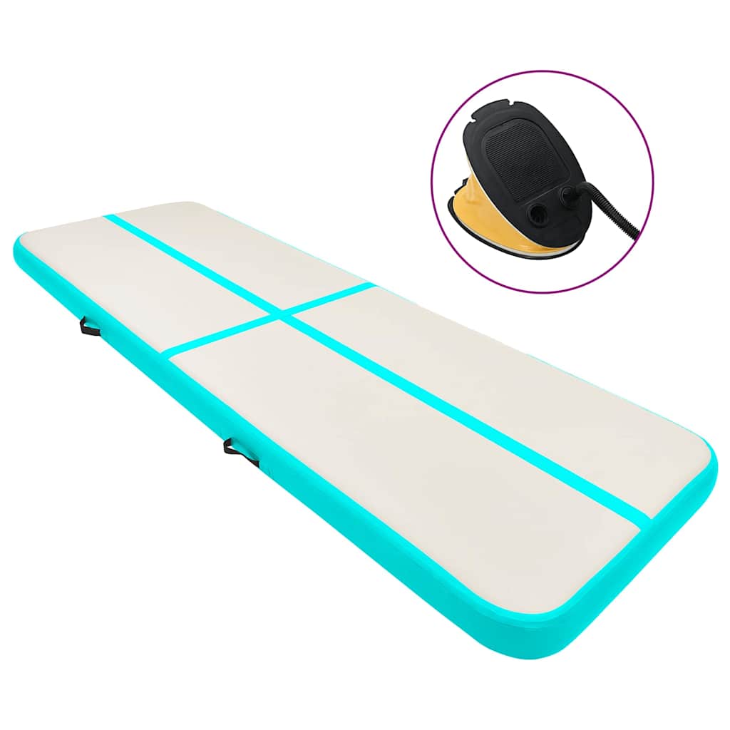 Vidaxl Gymnastics Matte mit Pumpen aufblasbar 500x100x15 cm PVC Grün