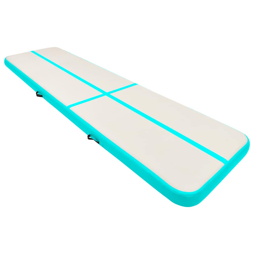 Vidaxl Gymnastics Matte mit aufblasbarer Pumpe 600x100x15 cm PVC Grün