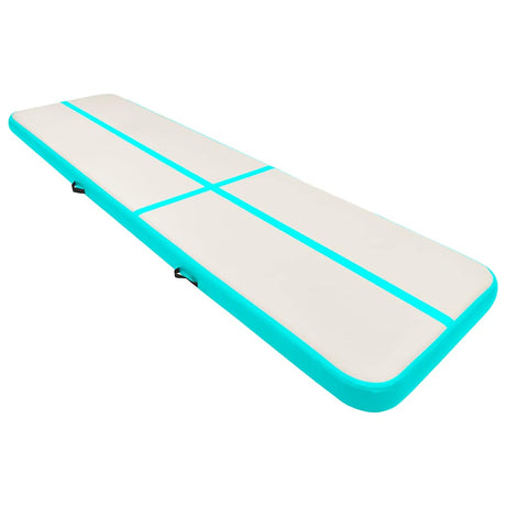 Vidaxl Gymnastics Matte mit Pumpen aufblasbar 800x100x15 cm PVC Grün