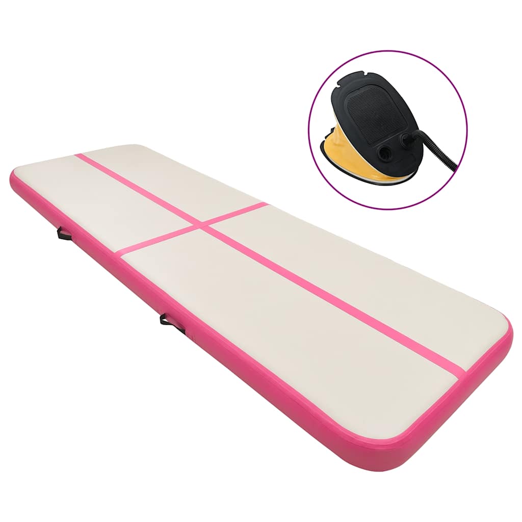 Vidaxl Gymnastics Matte mit Pumpen aufblasbar 400x100x20 cm PVC Pink