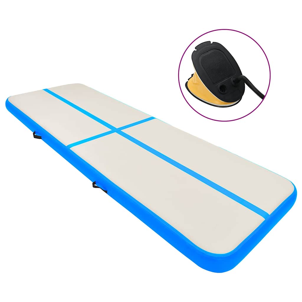 Vidaxl Gymnastics Matte mit Pumpen aufblasbar 500x100x20 cm PVC Blau