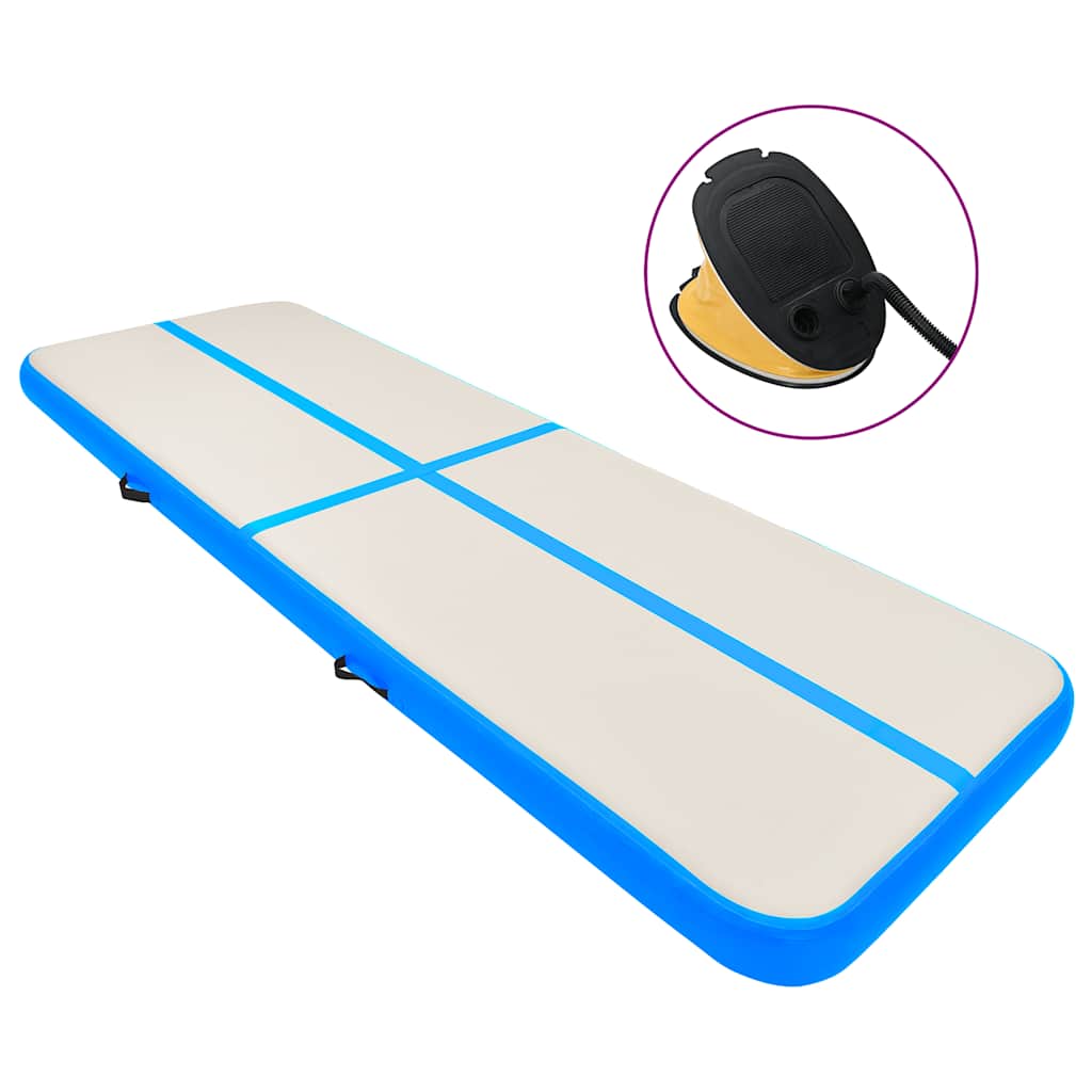 Vidaxl Gymnastics Matte mit Pumpenblasable 600x100x20 cm PVC Blau