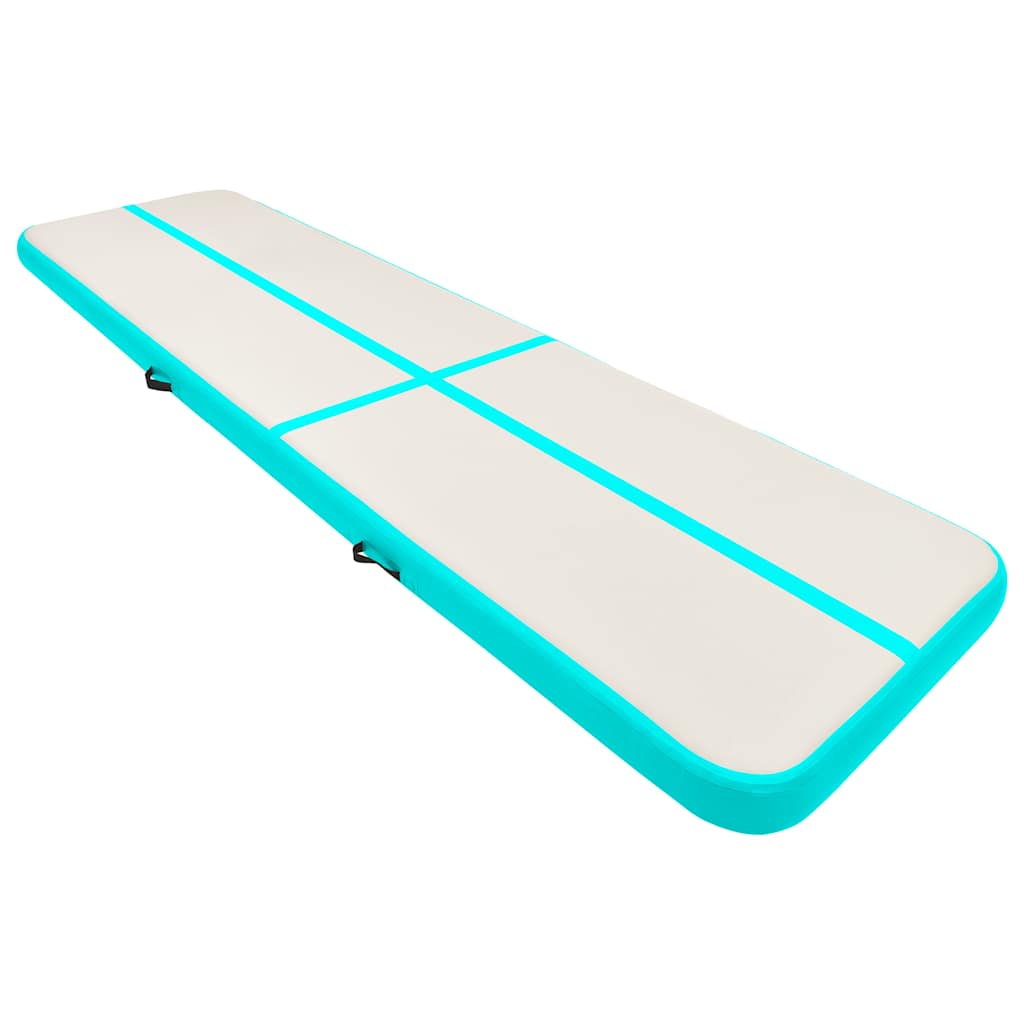 Vidaxl Gymnastics Matte mit Pumpen aufblasbar 800x100x20 cm PVC Grün
