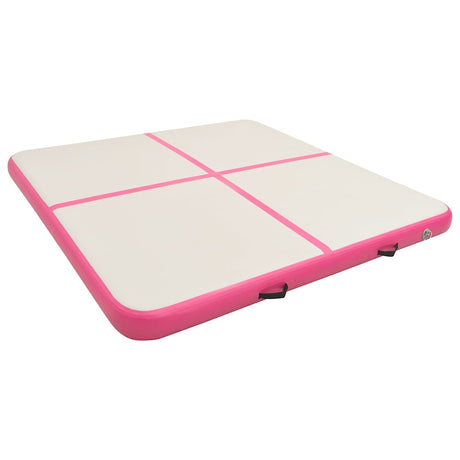 VidaXL Gymnastikmatte mit Pumpe aufblasbar 200x200x10 cm PVC rosa