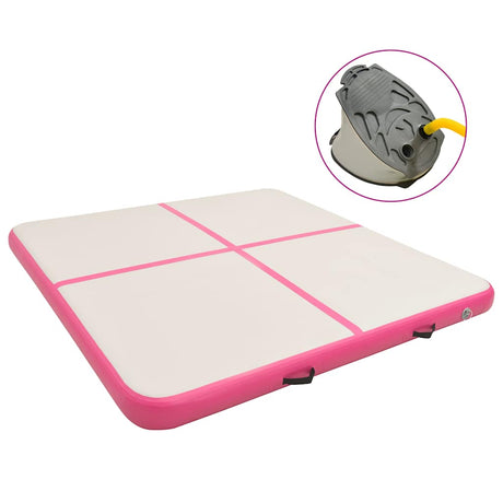 VidaXL Gymnastikmatte mit Pumpe aufblasbar 200x200x15 cm PVC rosa