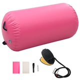 VIDAXL Gymnastics Rolle mit Pumpen aufblasbar 120 x 90 cm PVC Pink