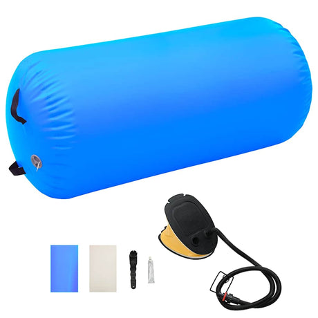 VIDAXL Gymnastics Rolle mit Pumpen aufblasbar 120 x 90 cm PVC Blau