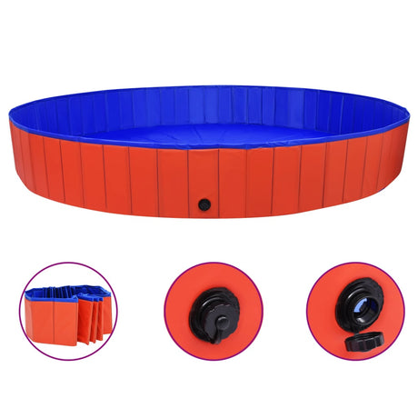 Vidaxl Dog Schwimmbad zusammenklappbar 300 x 40 cm PVC rot