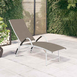 Vidaxl ligbed textileen en aluminium taupe