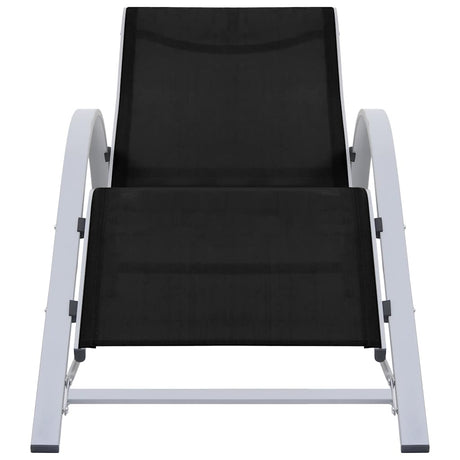 Vidaxl ligbed textileen en aluminium zwart