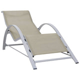 Vidaxl ligbedden 2 st met tafel aluminium crèmekleurig