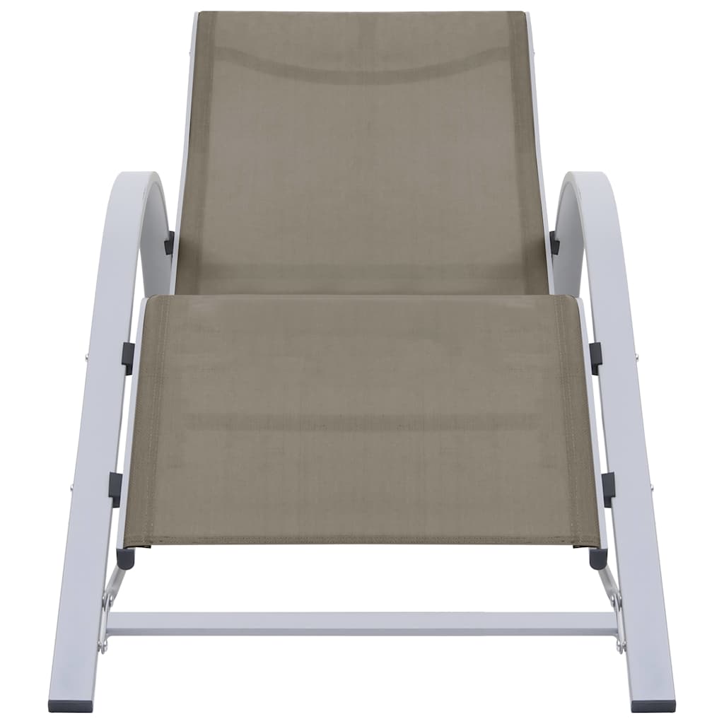 Vidaxl ligbed textileen en aluminium taupe