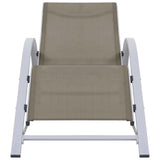 Vidaxl ligbed textileen en aluminium taupe