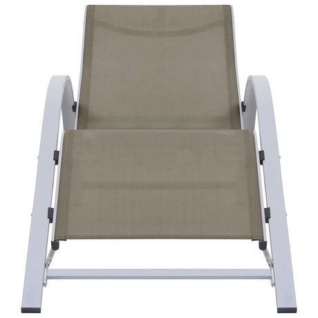 Vidaxl ligbed textileen en aluminium taupe