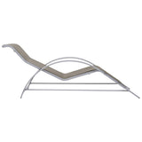 Vidaxl ligbed textileen en aluminium taupe