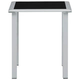 Vidaxl tuintafel 41x41x45 cm staal en glas zwart en zilverkleurig