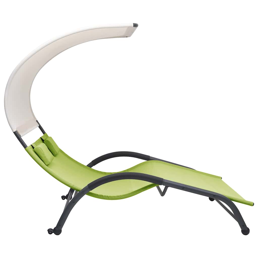 Vidaxl ligbed tweepersoons met luifel textileen groen