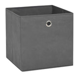 VIDAXL -Speicherboxen 4 PCs 28x28x28 cm Nicht -verwobener Stoff grau