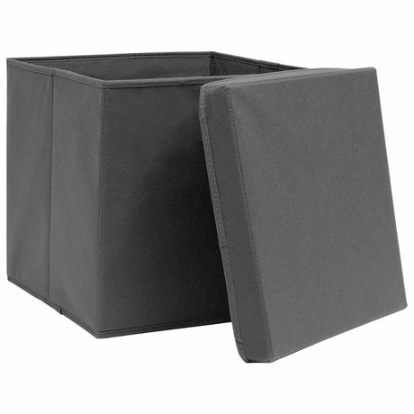 VIDAXL -Speicherboxen mit Deckel 4 PCs 28x28x28 cm schwarz