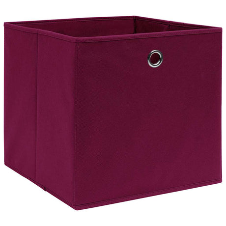 VIDAXL -Speicherboxen 4 PCs 28x28x28 cm Nicht -verwobenes Gewebe dunkelrot