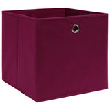 VIDAXL -Speicherboxen 4 PCs 28x28x28 cm Nicht -verwobenes Gewebe dunkelrot