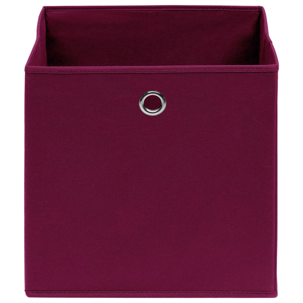 VIDAXL -Speicherboxen 4 PCs 28x28x28 cm Nicht -verwobenes Gewebe dunkelrot