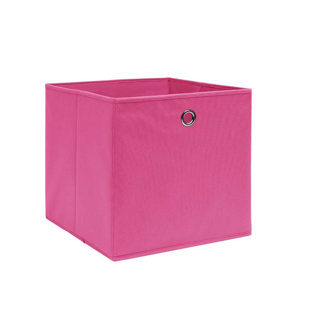 VIDAXL -Speicherboxen 4 PCs 28x28x28 cm Nicht -verwobenes Stoff rosa