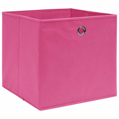 VIDAXL -Speicherboxen 10 ST 28x28x28 cm Nicht -verwobenes Stoff rosa
