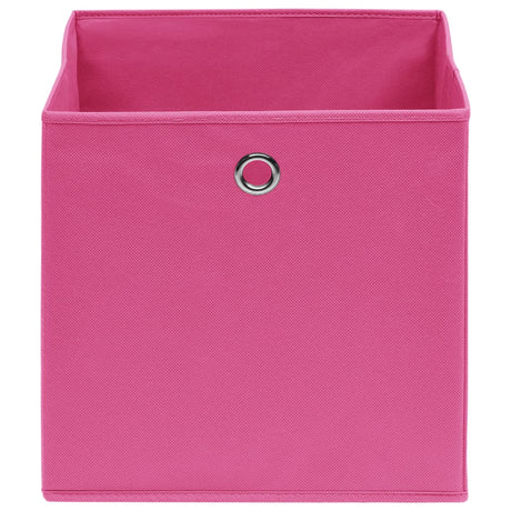VIDAXL -Speicherboxen 10 ST 28x28x28 cm Nicht -verwobenes Stoff rosa