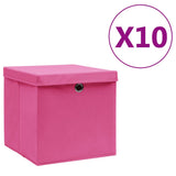 Vidaxx Aufbewahrungsboxen mit Deckel 10 Stück 28x28x28 cm rosa