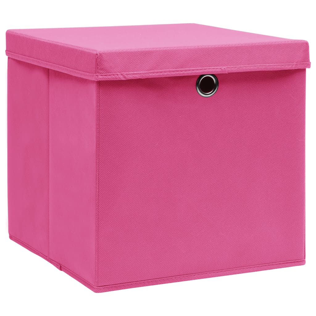 Vidaxx Aufbewahrungsboxen mit Deckel 10 Stück 28x28x28 cm rosa
