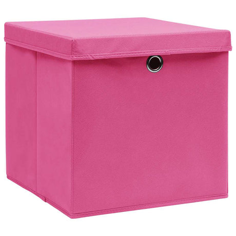 Vidaxx Aufbewahrungsboxen mit Deckel 10 Stück 28x28x28 cm rosa